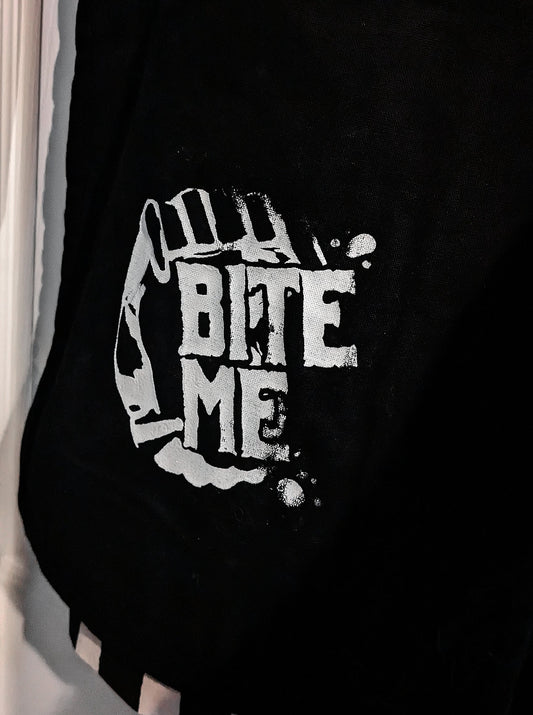 "Bite Me" Black Halloween Vampire Tote Bag