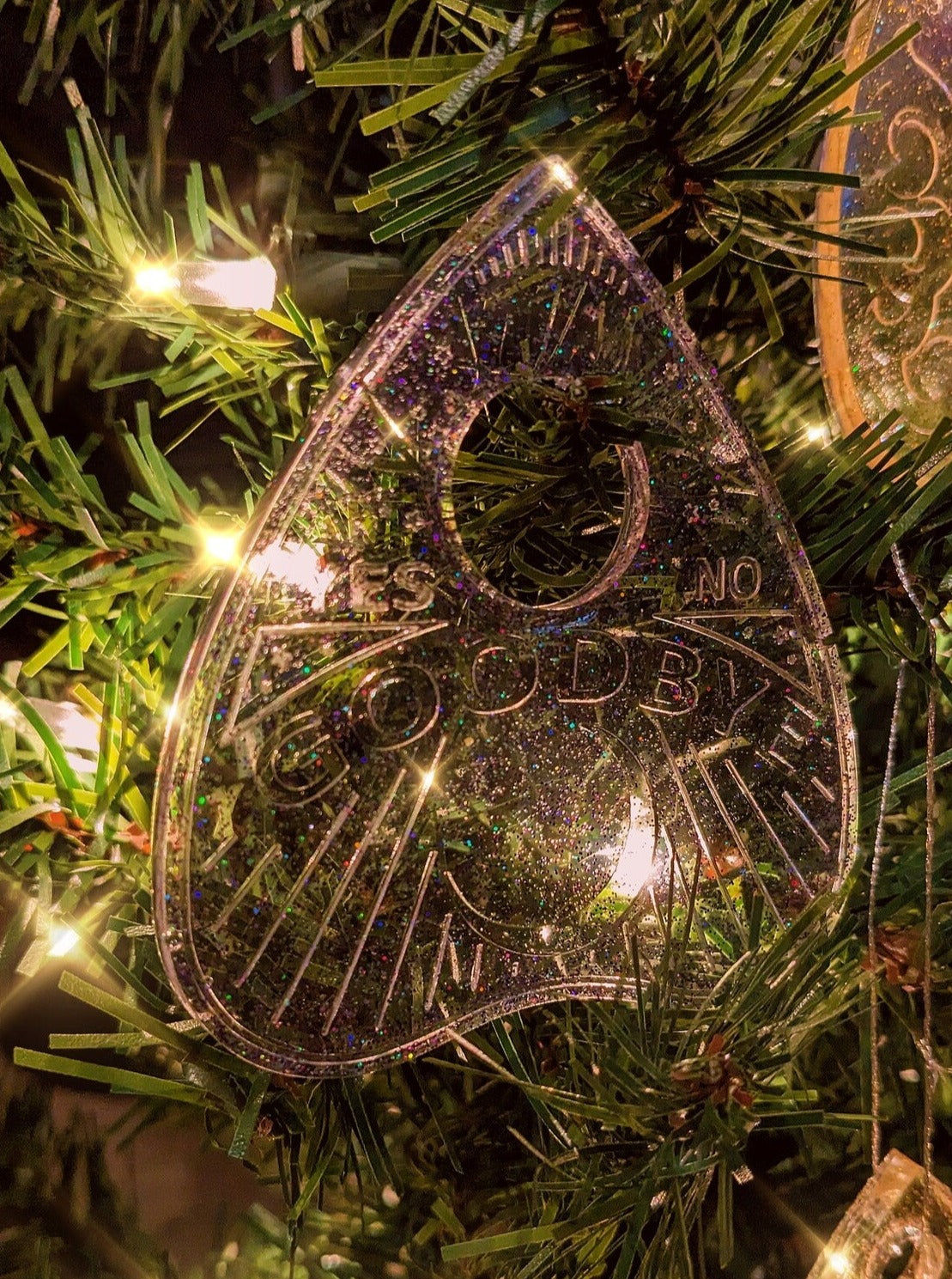 Planchette Christmas Ornament • Purple • Green • Gold